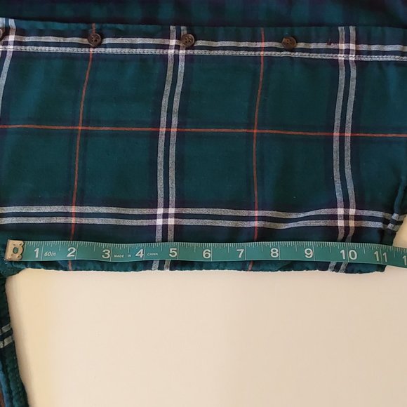 Wondar Nation Button Down Long Sleeve Green Plaid Shirt Boy's Size Medium 8 - Picture 4 of 5